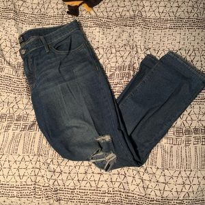 GAP Lightly Distressed Mid Rise Girlfriend Jeans